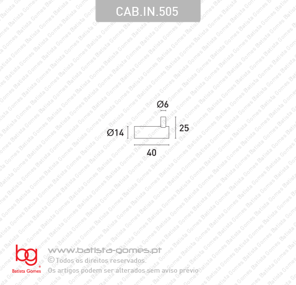 Cabide �14x40 - INOX 304